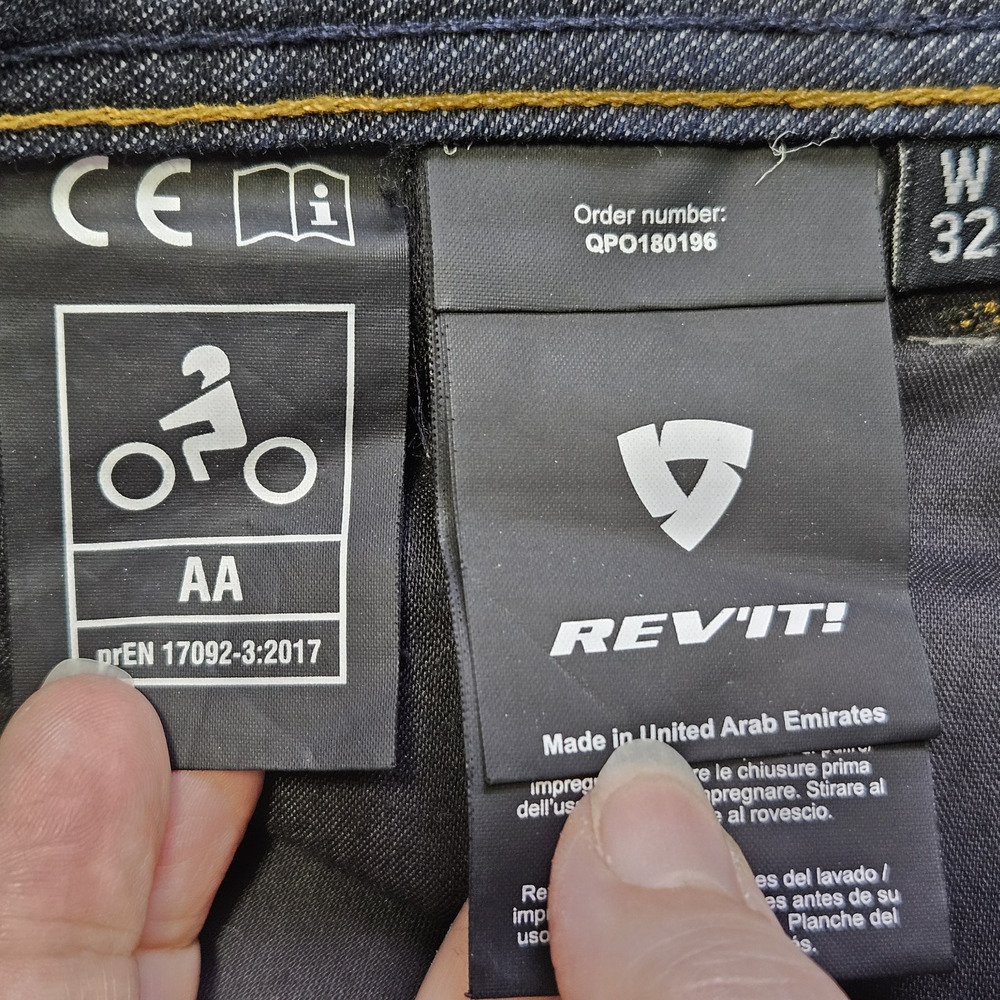 REV'IT Lombard 2 Motorcycle Jeans Mens 32 Cordura Blue Denim Biker Riding Casual - Picture 12 of 16